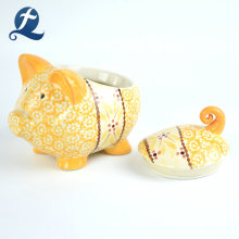 Wholesale Gift Cute Hand Painting Money Box Pig Ceramic Piggy Bank